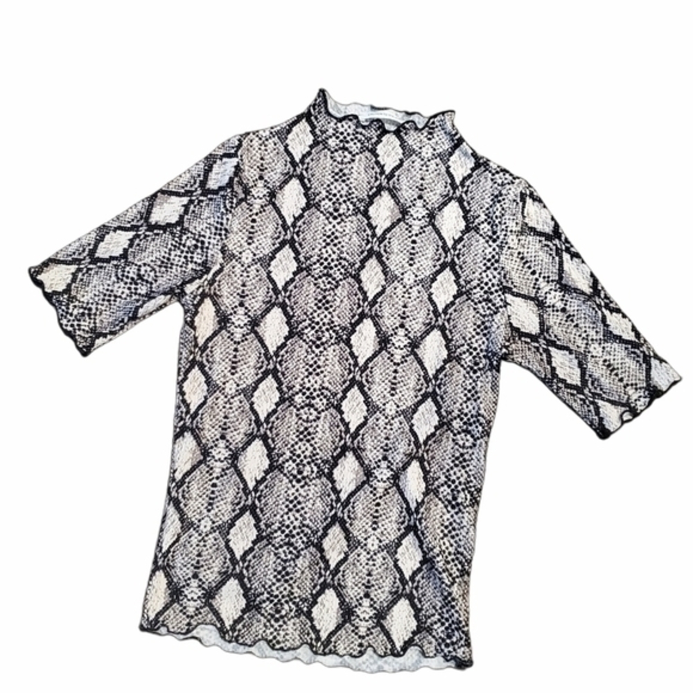 Caution To The Wind Snakeskin Print Top Sz Small